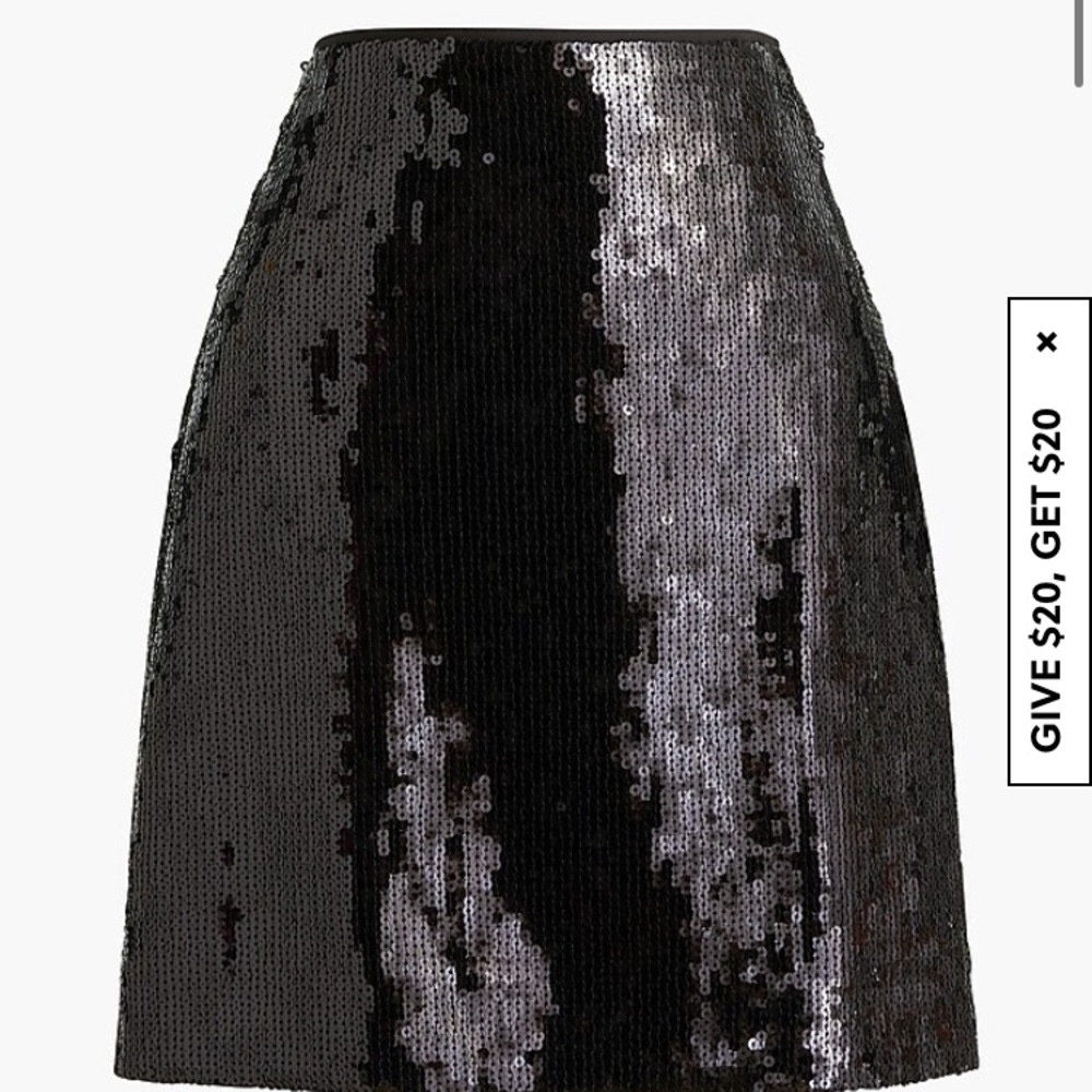 J. Crew Black Sequin A-Line Mini Skirt